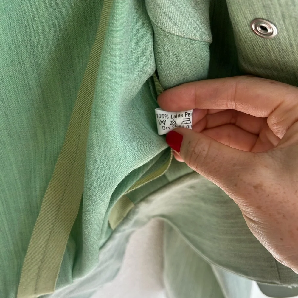 Rare 1980’s Thierry Mugler Sage Green Blazer Skirt Set - Picture 7 of 16